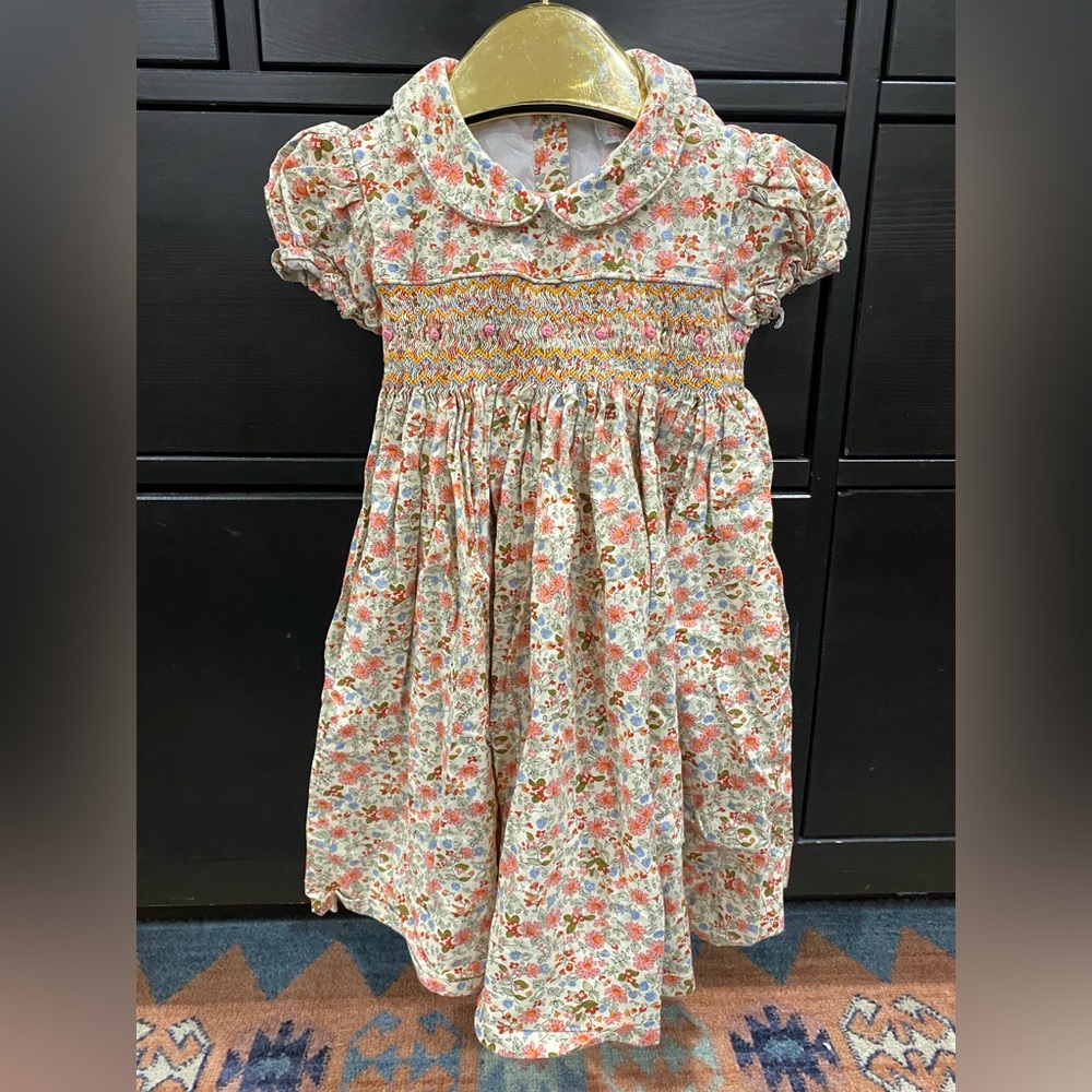 4T Floral smoked fall dress for toddlers